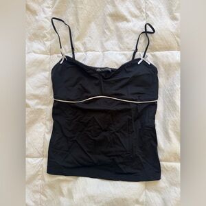 Zara White & Black Bow Tank Top Cami in great condition. Barely worn.